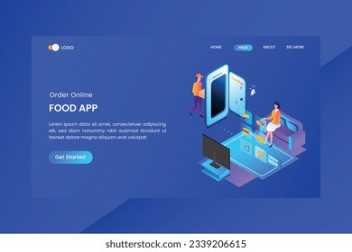 Fast Delivery Isometric Concept Landing Page