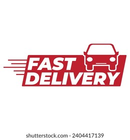 Fast delivery label design vector image