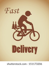fast delivery label over bronze background vector illustration  