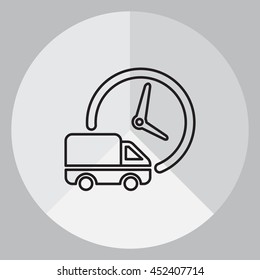 Fast delivery line icon. shipping truck. 