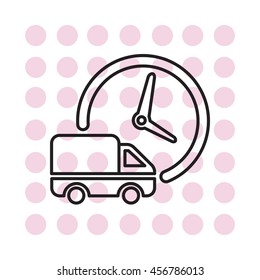 Fast delivery line icon. shipping truck. 