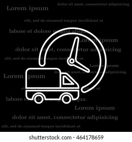 Fast delivery line icon. shipping truck. 