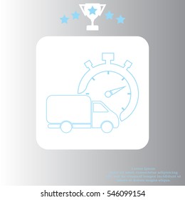Fast delivery line icon. shipping truck. 