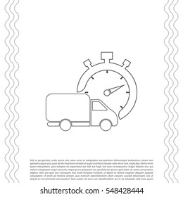 Fast delivery line icon. shipping truck. 