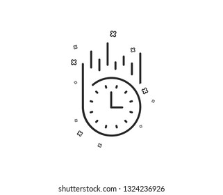 Fast delivery line icon. Time sign. Geometric shapes. Random cross elements. Linear Fast delivery icon design. Vector