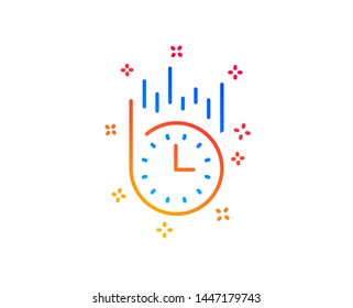 Fast delivery line icon. Time sign. Gradient design elements. Linear fast delivery icon. Random shapes. Vector
