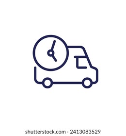 fast delivery line icon with a van