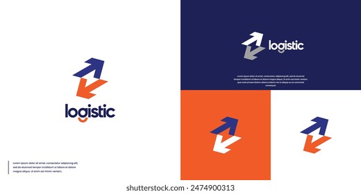 Schnelle Lieferung, Logistik, Blitz, Logo Design Vorlage.