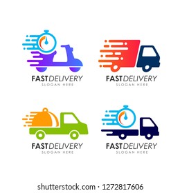 fast delivery logo design. courier logo design template