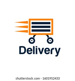 fast delivery logo design. courier logo design template