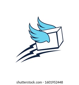 fast delivery logo design. courier logo design template