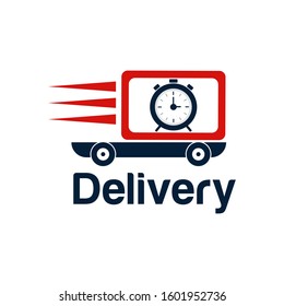 fast delivery logo design. courier logo design template