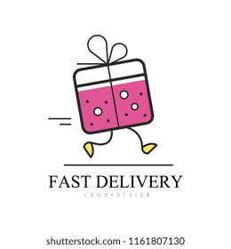 Fast delivery logo design, creative template for corporate identity, delivery service label for online shopping vector Illustration on a white background