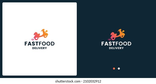 diseño de logotipo de entrega rápida para restaurante , comida en línea con color degradado