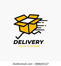 Fast delivery logo design template Vector illustration
