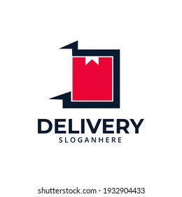 Fast Delivery Logo designs Template. Illustration vector graphic of thunder with box logo design concept. Perfect for Delivery service, Delivery express logo design.