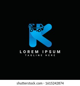Fast Delivery Logo with letter k Template Design Vector, Emblem, Design Concept, Creative Symbol, Icon