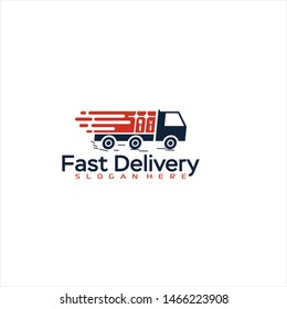 Fast Delivery Logo Template Design Vector, Emblem, Design Concept, Creative Symbol, Icon, simple - Vector 