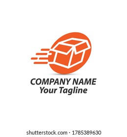 Fast delivery logo template design with Speed Box Icon Logo Design Element. Vector illustration.EPS 10