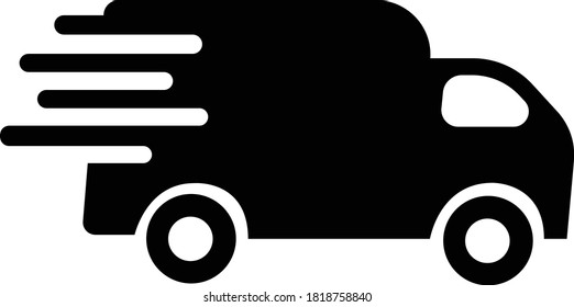 Fast delivery logo template design with a running bus