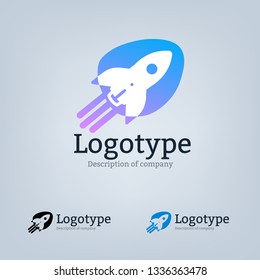 Fast delivery logotype with rocket