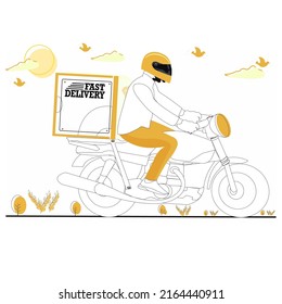 Fast delivery man service all type delivery service illustration.