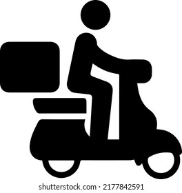 Fast Delivery Motocycle Courier Symbol Vector Stock Vector (Royalty ...