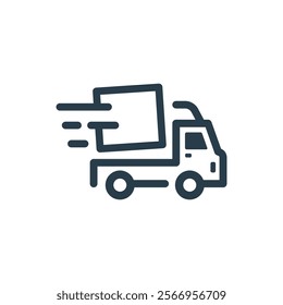 Fast delivery, on delivery with truck concept illustration. Modern graphic elements for user interface pages, icons, symbol, etc. 