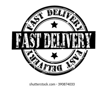 fast delivery on a white, vector illustration
