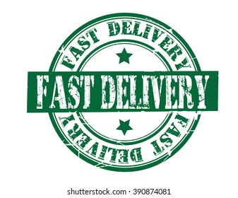 fast delivery on a white, vector illustration