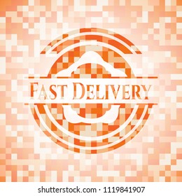 Fast Delivery orange mosaic emblem