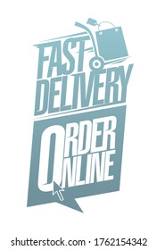 Fast delivery, order online, vector poster design