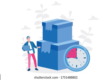 Fast delivery. Order shipment. Vector illustration for web banner, infographics, mobile