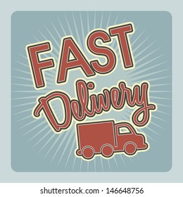 fast delivery over blue background vector illustration 