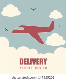 fast delivery over sky background vector illustration 