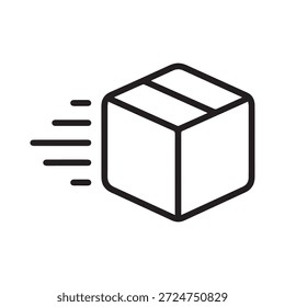 Ilustración vectorial de icono de caja de paquete de entrega rápida.