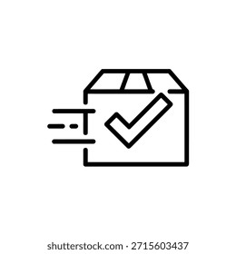 Paquete de entrega rápida con marca de verificación