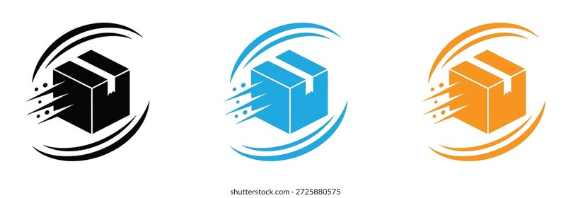 Icono de paquete de entrega rápida. Icono de entrega rápida. Ilustración vectorial.