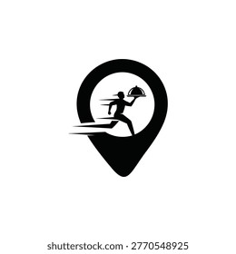 A fast delivery person running quickly