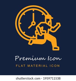 Fast Delivery premium material ui ux isolated vector icon in navy blue and orange colors