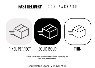 entrega rápida, icono de contorno de entrega rápida en un píxel de diseño vectorial de estilo diferente perfecto