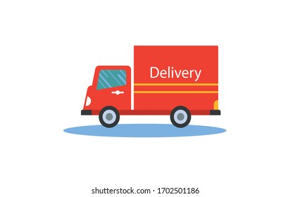 coche rojo de entrega rápida, ilustración vectorial.