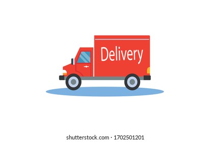 Cartoon Delivery Truck Van Courier Set Stock Vector (Royalty Free ...