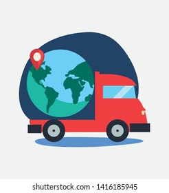 fast delivery related vector ilustration