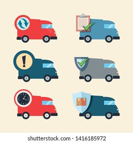 fast delivery related vector ilustration