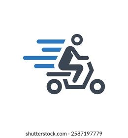 Fast Delivery Scooter Icon On White Background