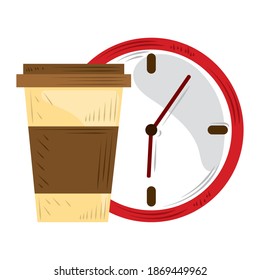 servicio de entrega rápida todo el tiempo café bar vector ilustración