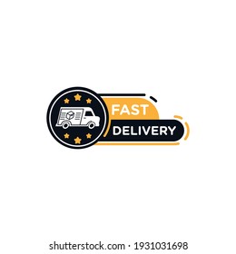 fast delivery service badge logo design,icon vector template,shipping logo