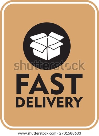 Fast Delivery Service Badge with Open Box Icon