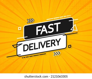 Fast delivery service badge. Fast time delivery order with stopwatch on white background. Vector illustration